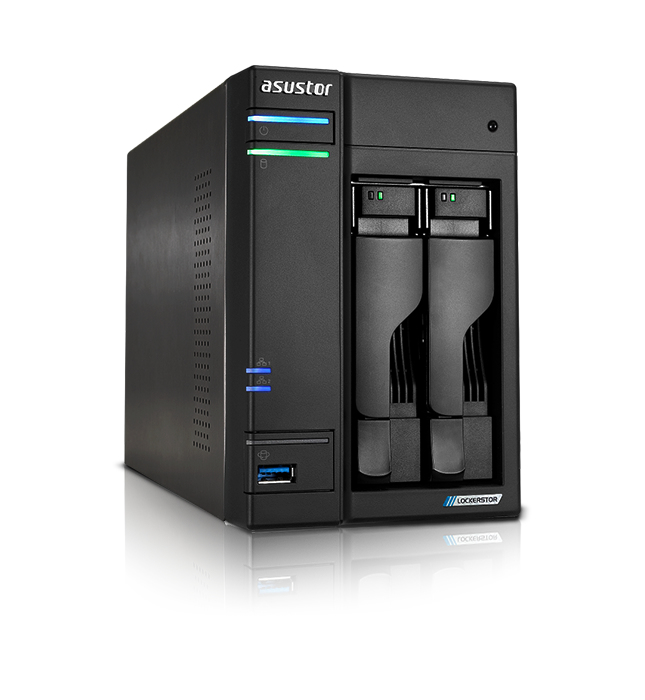 Asustor LOCKERSTOR 2 Gen2 (AS6702T) NAS Desktop Intel® Celeron® N5105 4 GB DDR4 0 TB ADM Schwarz