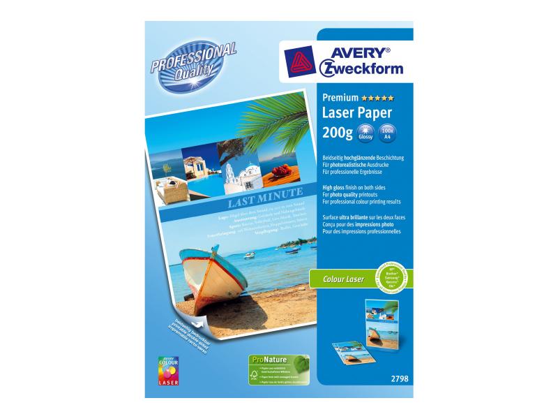 PAP Avery Zweckform Premium Laser Fotopapier 2-seiti