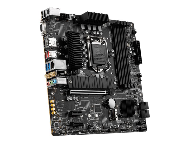 MSI B560M PRO-VDH WIFI - Motherboard - micro ATX - LGA1200-Sockel - B560 Chipsatz - USB 3.2 Gen 1, USB 3.2 Gen 2 - Bluetooth, 2.5 Gigabit LAN, Wi-Fi - Onboard-Grafik (CPU erforderlich)