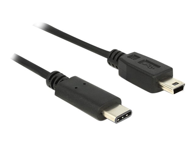 DeLOCK 0.5m, USB2.0-C/USB2.0 Mini-B USB Kabel 0,5 m Mini-USB B USB C Schwarz