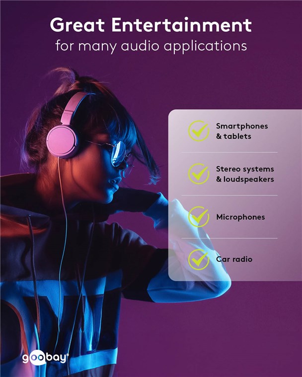 Kopfhörer- und Audio Verlängerungskabel AUX, 4-pol. 3,5 mm slim, CU Kopfhörer- und Audio Verlängerungskabel AUX, 4-pol. 3,5 mm slim, CU