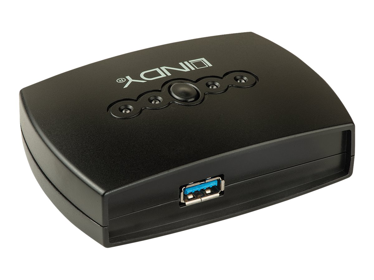 Lindy 4 Port USB 3.0 Switch - USB-Umschalter für die gemeinsame Nutzung von Peripheriegeräten