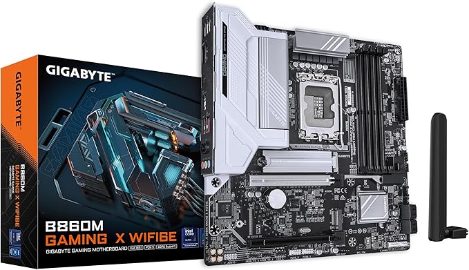 GIGABYTE B860M GAMING X WIFI6E Mainboard - Intel Core Ultra CPUs, 8+1+2+2 Phasen VRM, bis zu 9200MHz DDR5, 1xPCIe 5.0 + 1xPCIe 4.0 M.2, 2,5 GbE LAN, WIFI 6E, USB 4