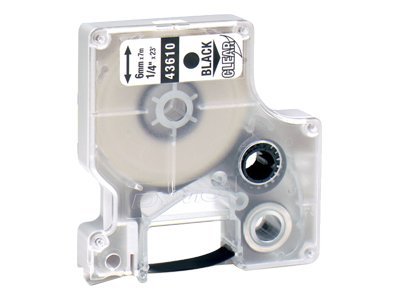 DYMO D1 - Standardetiketten - Schwarz auf Transparent - 6mm x 7m