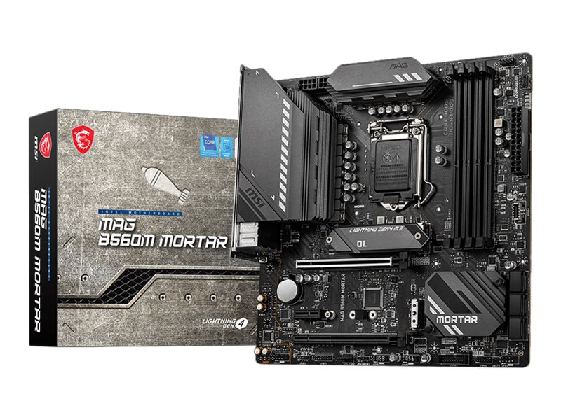 MSI MAG B560M MORTAR - Motherboard - micro ATX - LGA1200-Sockel - B560 Chipsatz - USB-C Gen2, USB 3.2 Gen 1, USB-C Gen 2x2 - 2.5 Gigabit LAN - Onboard-Grafik (CPU erforderlich)