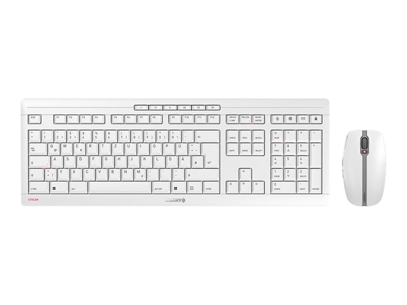 CHERRY Stream Desktop Recharge Tastatur Maus enthalten Universal RF Wireless QWERTZ Deutsch Grau