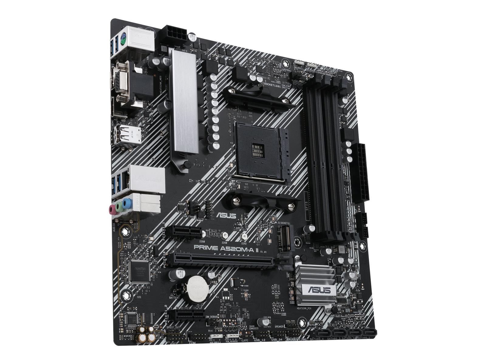 ASUS PRIME A520M-A II - Motherboard - micro ATX - Socket AM4 - AMD A520 Chipsatz - USB 3.2 Gen 1 - Gigabit LAN - Onboard-Grafik (CPU erforderlich) ASUS PRIME A520M-A II - Motherboard - micro ATX - Socket AM4 - AMD A520 Chipsatz - USB 3.2 Gen 1 - Gigabit LAN - Onboard-Grafik (CPU erforderlich)