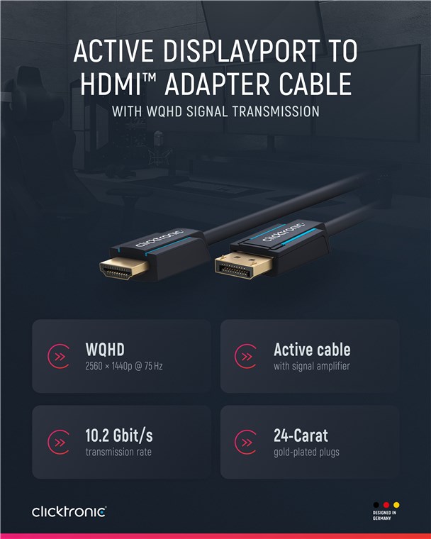 Aktives DisplayPort™-auf-HDMI™-Adapterkabel (Full HD) Aktives DisplayPort™-auf-HDMI™-Adapterkabel (Full HD)