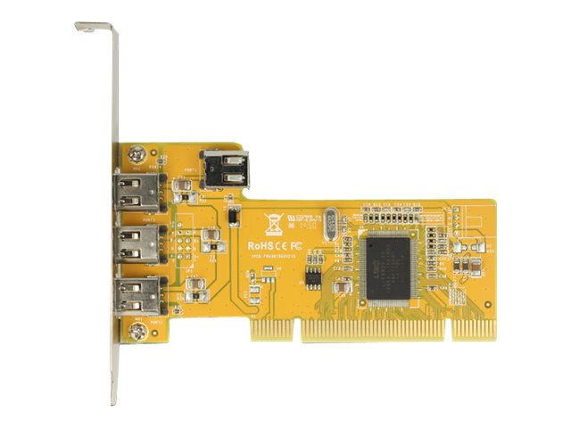Delock PCI Card > 3 x external + 1 x internal FireWire A - FireWire-Adapter - PCI Low-Profile - FireWire x 3 + FireWire (intern)