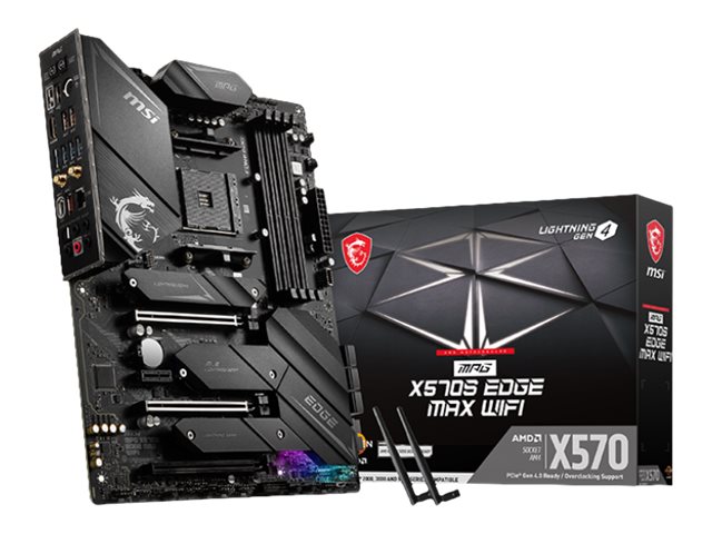 MSI MPG X570S EDGE MAX WIFI - Motherboard - ATX - Socket AM4 - AMD X570 Chipsatz - USB-C Gen2, USB 3.2 Gen 1, USB 3.2 Gen 2 - 2.5 Gigabit LAN, Wi-Fi, Bluetooth - Onboard-Grafik (CPU erforderlich)