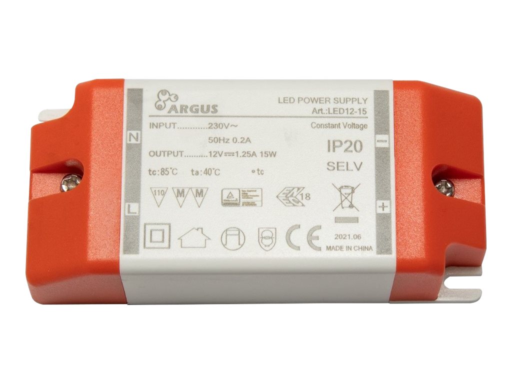 Inter-Tech LED Trafo  LED12-15 15W, 12V, 1250mA, IP20 retail