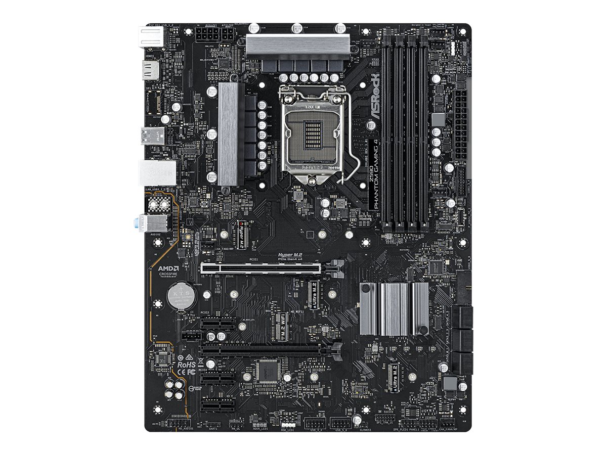 ASRock Z590 Phantom Gaming 4 - Motherboard - ATX - LGA1200-Sockel - Z590 Chipsatz - USB-C Gen2, USB 3.2 Gen 1, USB 3.2 Gen 2, USB-C Gen 2x2 - Gigabit LAN - Onboard-Grafik (CPU erforderlich)