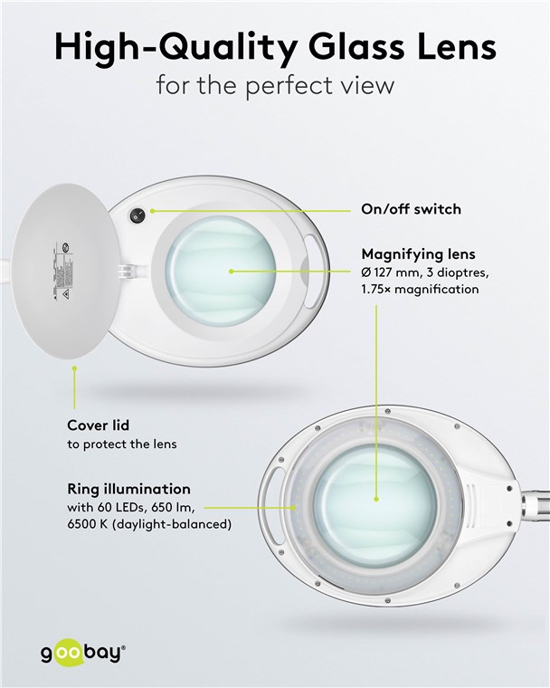 LED-Klemm-Lupenleuchte, 8 W, weiß LED-Klemm-Lupenleuchte, 8 W, weiß