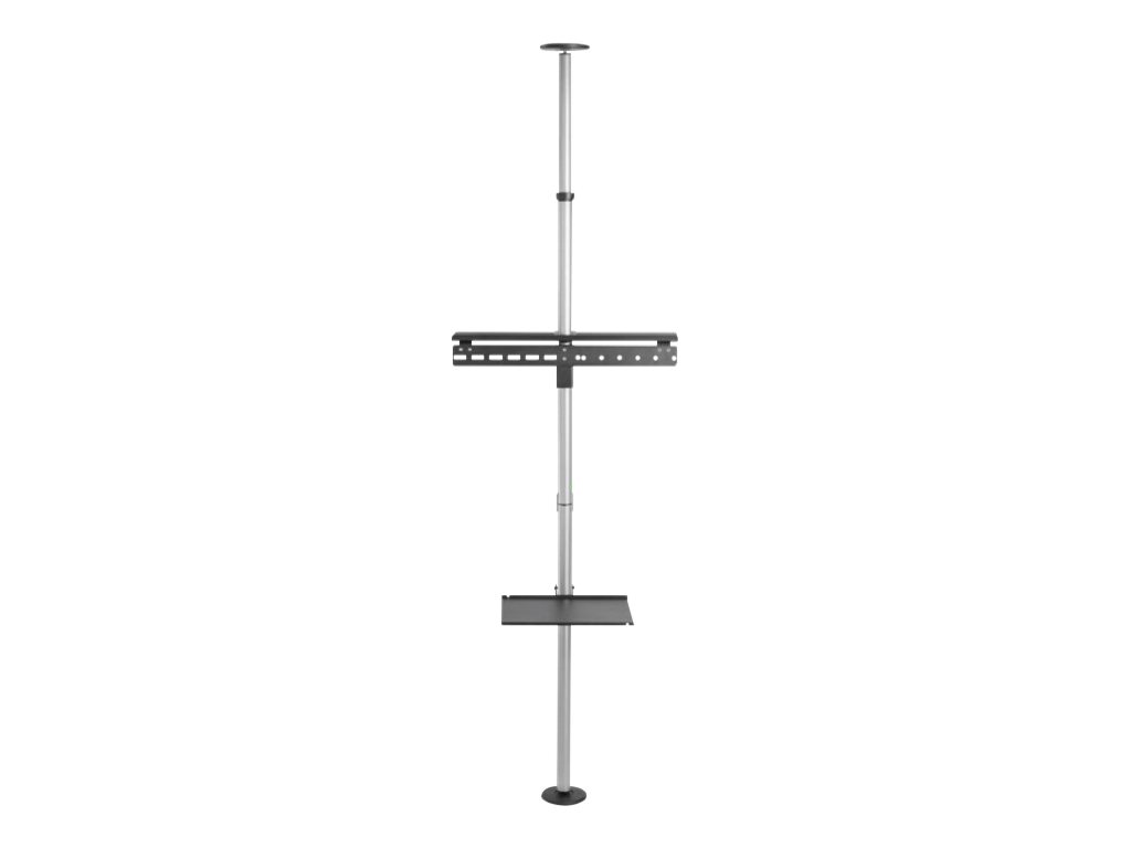 Techly ICA-TR32 - Befestigungskit (Regal, Boden-zu-Decke-Befestigung, VESA-Halterung) - für Flachbildschirm - Aluminium - schwarz und grau - Bildschirmgröße: 94-177.8 cm (37"-70")