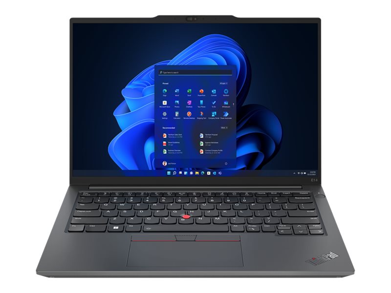 Lenovo ThinkPad E14 Gen 5 21JK - 180°-Scharnierdesign - Intel Core i5 1335U / 1.3 GHz - Win 11 Pro - Intel Iris Xe Grafikkarte - 8 GB RAM - 256 GB SSD TCG Opal Encryption 2, NVMe - 35.6 cm (14")