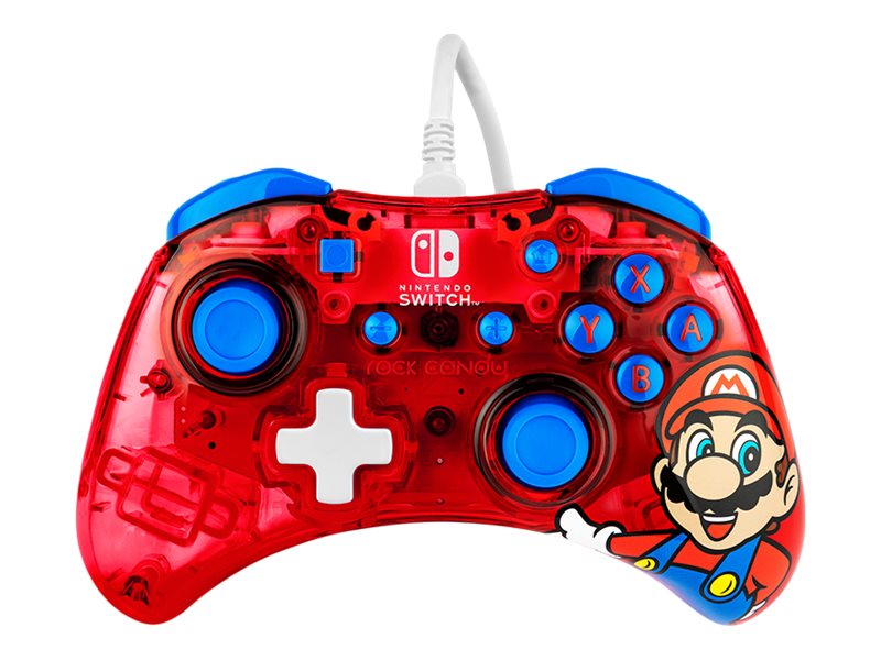 PDP Rock Candy: Mario Punch Rot, Durchscheinend USB Gamepad Analog / Digital Nintendo Switch, Nintendo Switch Lite, Nintendo Switch OLED