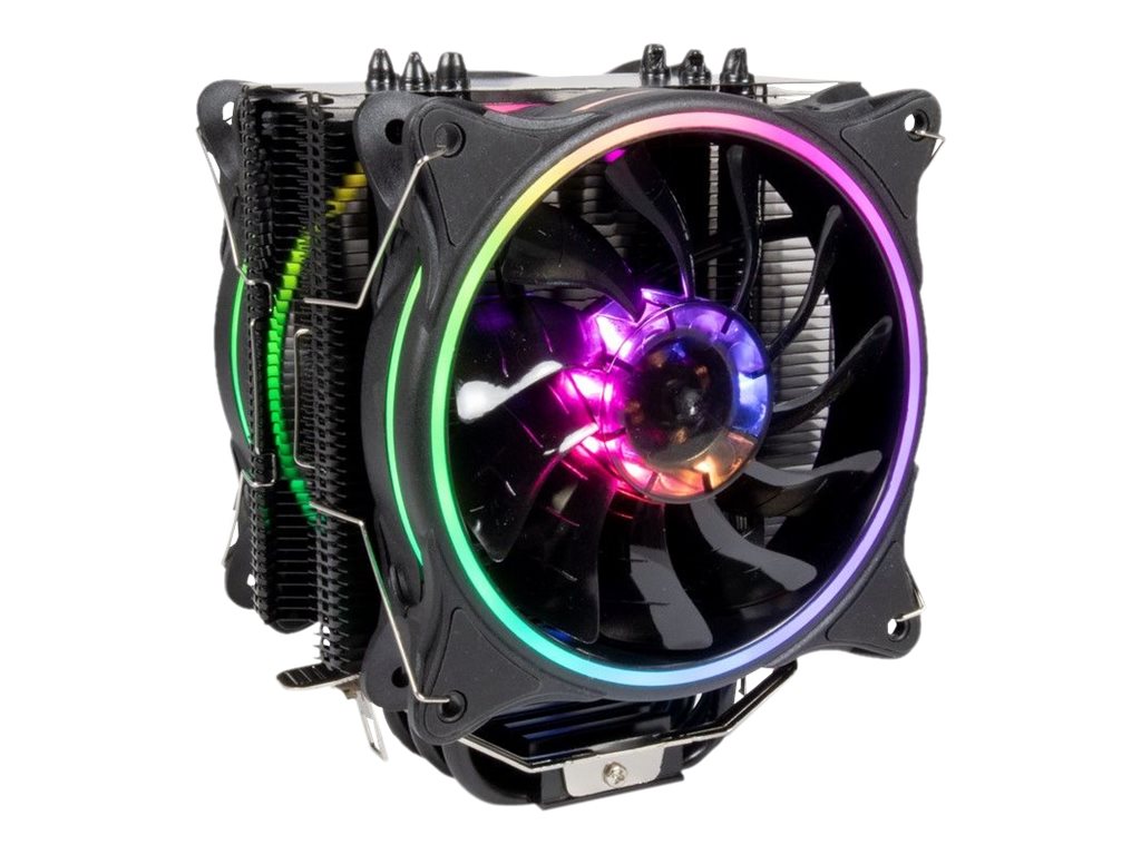 Inter-Tech Argus SU-280 RGB - Prozessor-Luftkühler - (für: LGA1156, AM2, AM2+, LGA1366, AM3, LGA1155, AM3+, FM1, FM2, LGA1150, LGA1151, AM4, LGA1200)