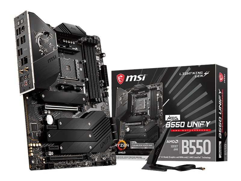 MSI MEG B550 UNIFY-X - Motherboard - ATX - Socket AM4 - AMD B550 Chipsatz - USB-C Gen2, USB 3.2 Gen 1, USB 3.2 Gen 2 - 2.5 Gigabit LAN, Wi-Fi, Bluetooth - Onboard-Grafik (CPU erforderlich) MSI MEG B550 UNIFY-X - Motherboard - ATX - Socket AM4 - AMD B550 Chipsatz - USB-C Gen2, USB 3.2 Gen 1, USB 3.2 Gen 2 - 2.5 Gigabit LAN, Wi-Fi, Bluetooth - Onboard-Grafik (CPU erforderlich)