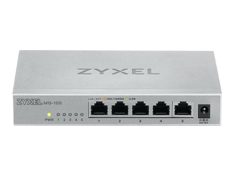 ZyXEL MG-105 - Switch - unmanaged - 5 x 100/1000/2.5G Base-T ZyXEL MG-105 - Switch - unmanaged - 5 x 100/1000/2.5G Base-T