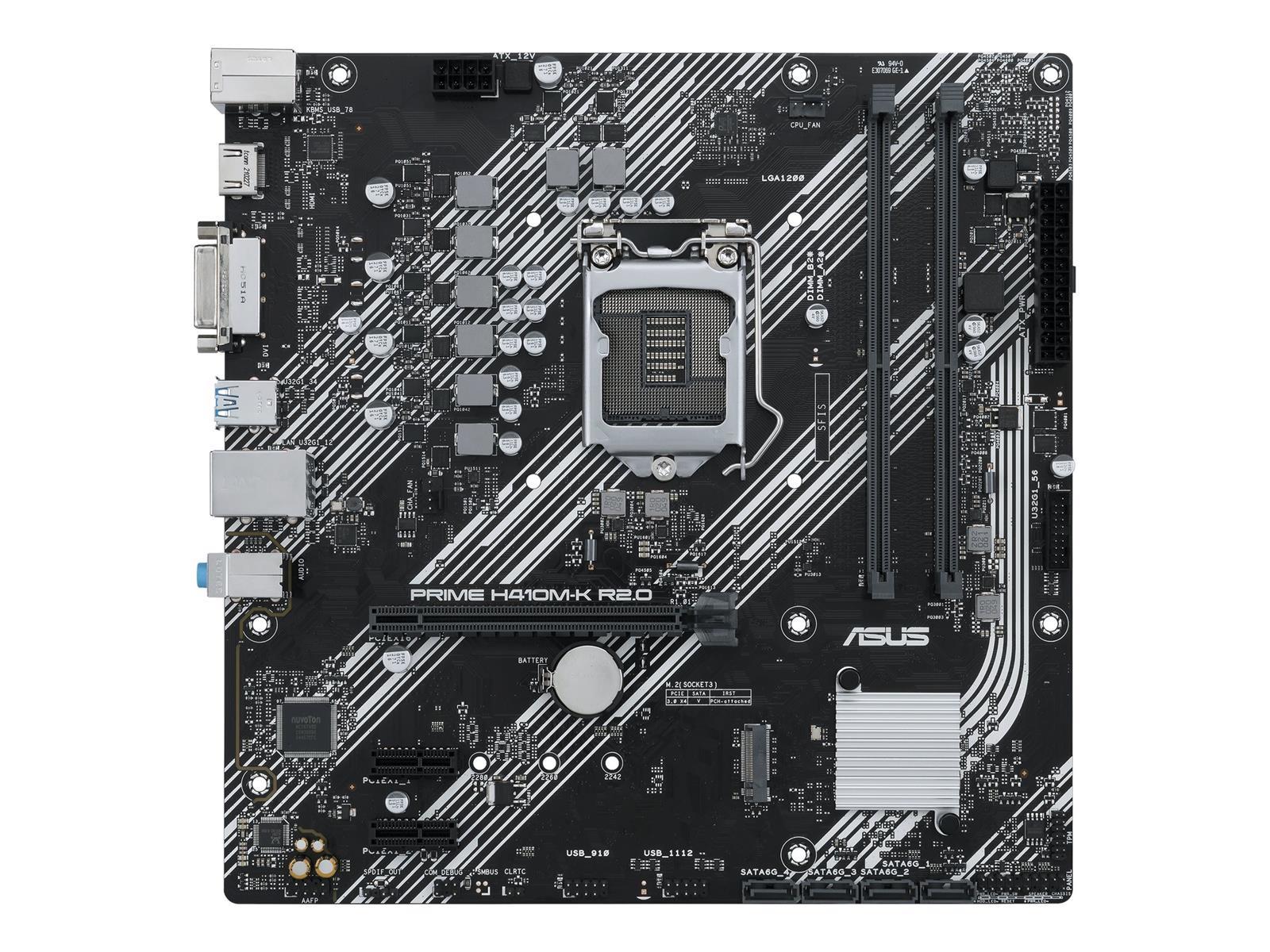 ASUS PRIME H410M-K R2.0 - Motherboard - micro ATX - LGA1200-Sockel - H470 Chipsatz - USB 3.2 Gen 1 - Gigabit LAN - Onboard-Grafik (CPU erforderlich)