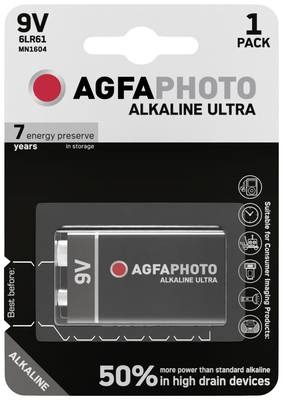 AgfaPhoto 110-851808 Haushaltsbatterie Einwegbatterie 9V Alkali