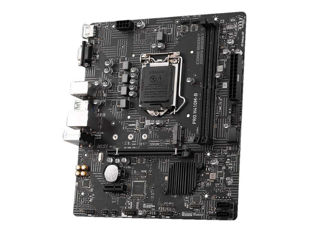 MSI PRO H410M-B - Motherboard - micro ATX - LGA1200-Sockel - H410 Chipsatz - USB 3.2 Gen 1 - Gigabit LAN - Onboard-Grafik (CPU erforderlich)