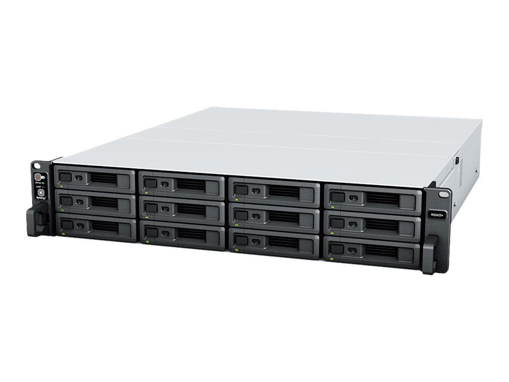 Synology RackStation RS2423RP+ NAS & Speicherserver Rack (2U) Ryzen Embedded V1780B 8 GB DDR4 0 TB DiskStation Manager Schwarz, Grau