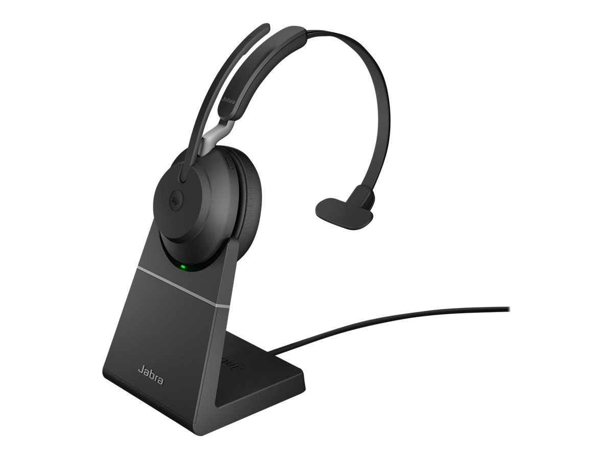 Jabra Headset Evolve2 65 MS Mono, inkl. Link 380a & Ladesta.
