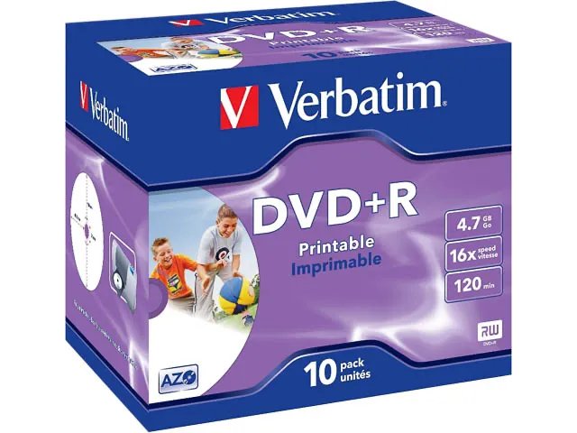 VERBATIM DVD+R 4.7GB 16x IW  (10) JC