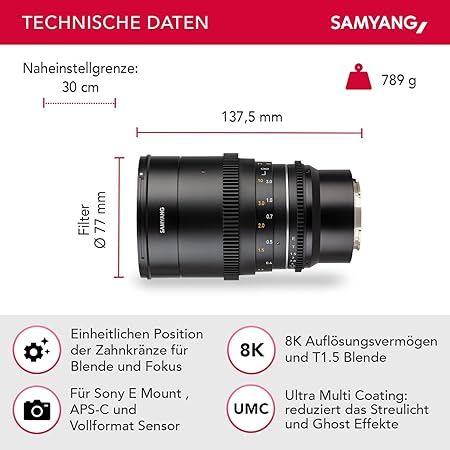 Samyang MF 35mm T1,5 VDSLR MK2 Sony E