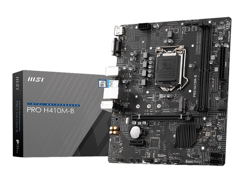 MSI PRO H410M-B - Motherboard - micro ATX - LGA1200-Sockel - H410 Chipsatz - USB 3.2 Gen 1 - Gigabit LAN - Onboard-Grafik (CPU erforderlich)