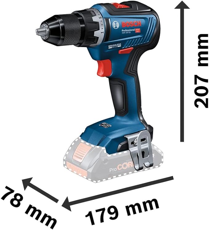 Bosch GSR 18V-55 Professional 1800 RPM 1 kg Schwarz, Blau