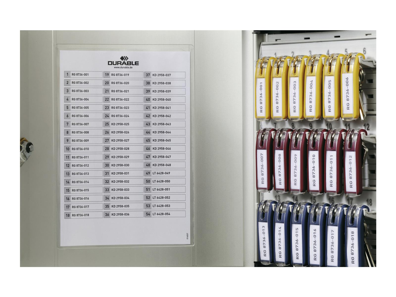 DURABLE Schlüsselkasten Key Box 18 für 18 Schlüssel silber
