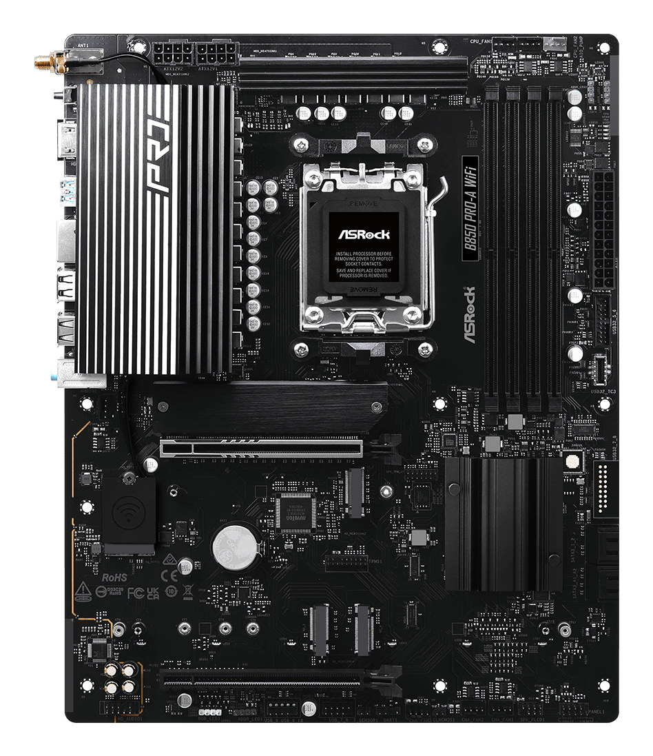 ASRock B850 Pro-A WiFi DDR5 AM5 retail - AMD Sockel AM5 (Ryzen Zen4)