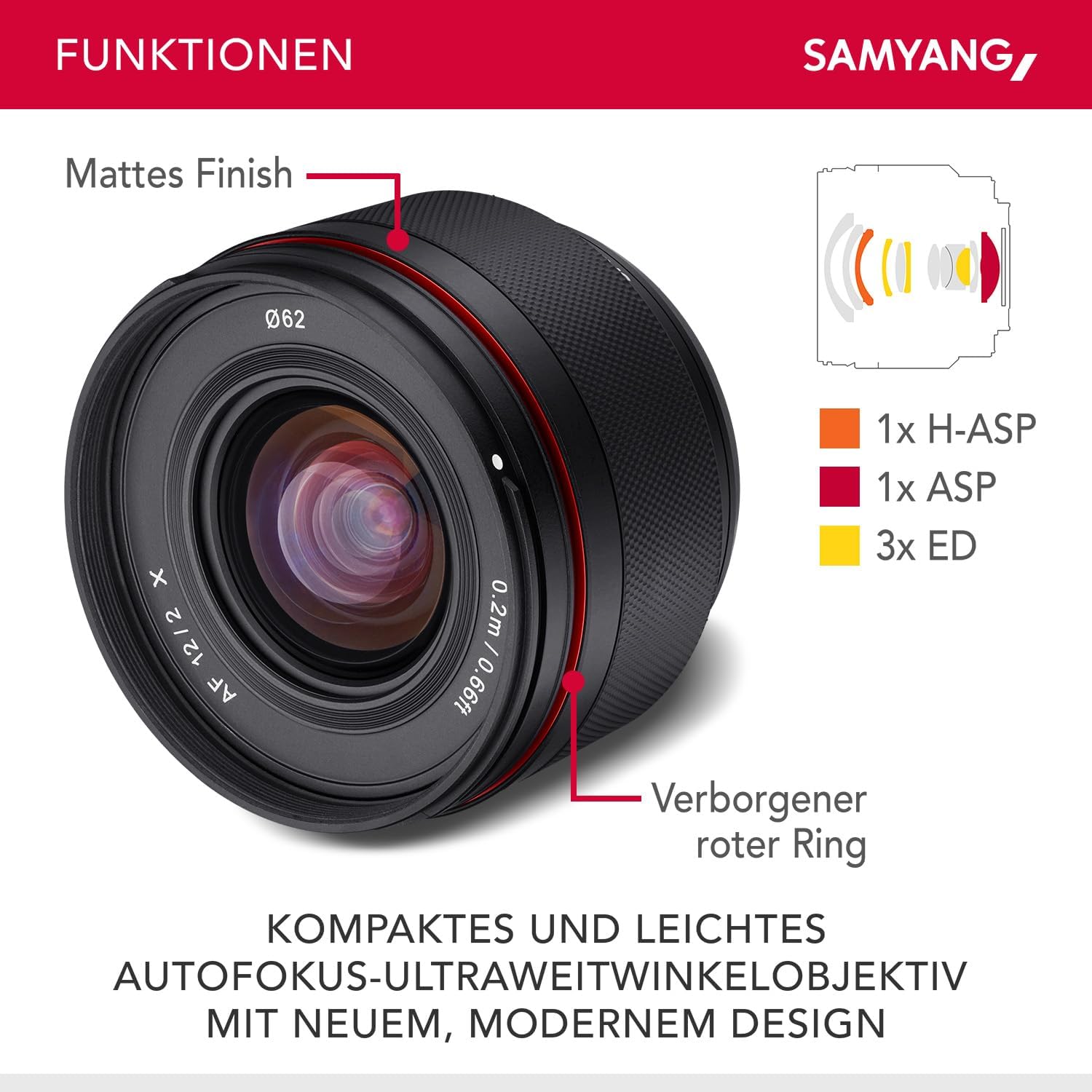 Samyang AF 12mm F2,0 Fuji X Objektiv - Autofokus Ultra Weitwinkel Festbrennweite für Fujifilm X-Mount APS-C lichtstark für Fuji X Mount Kameras X-T4 T3 X-T30 X-T20 X-E4 XE3 X-Pro 3 X-H1 Wetterschutz