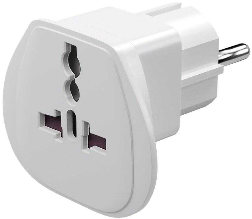 Reiseadapter Welt auf EU, 4 in 1, Weiß