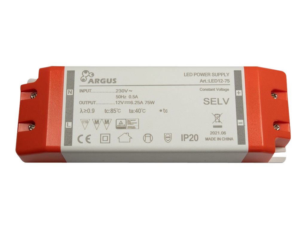 Inter-Tech LED Trafo LED12-75 75W, 12V, 6250mA, IP20 retail Inter-Tech LED Trafo LED12-75 75W, 12V, 6250mA, IP20 retail