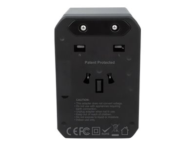 Manhattan Wall/Power Travel Adapter, Wall Charger plus 1x USB-C and 3x USB-A Ports, For use with plugs from Europe, UK, USA and Australia (in over 210 countries)