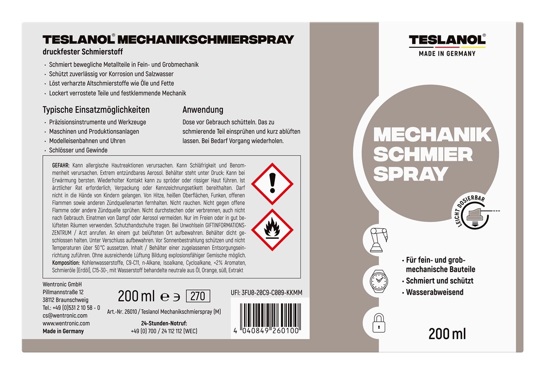 Mechanikschmierspray