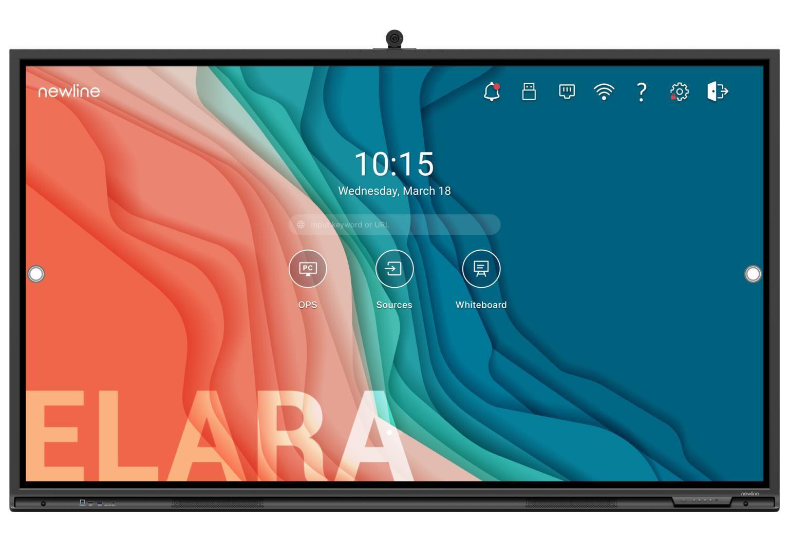 Newline Elara Interaktives Whiteboard 2,18 m (86 Zoll) 3840 x 2160 Pixel Touchscreen Schwarz