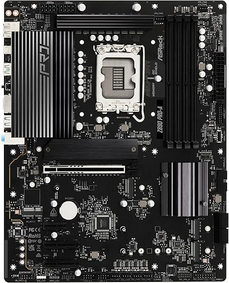 ASRock Z890 Pro-A - Motherboard - ATX - LGA1851-Sockel - Z890 Chipsatz - USB4, USB-C 3.2 Gen 2x2, USB 3.2 Gen 1, USB 3.2 Gen 2 - 2.5 Gigabit LAN - Onboard-Grafik (CPU erforderlich)
