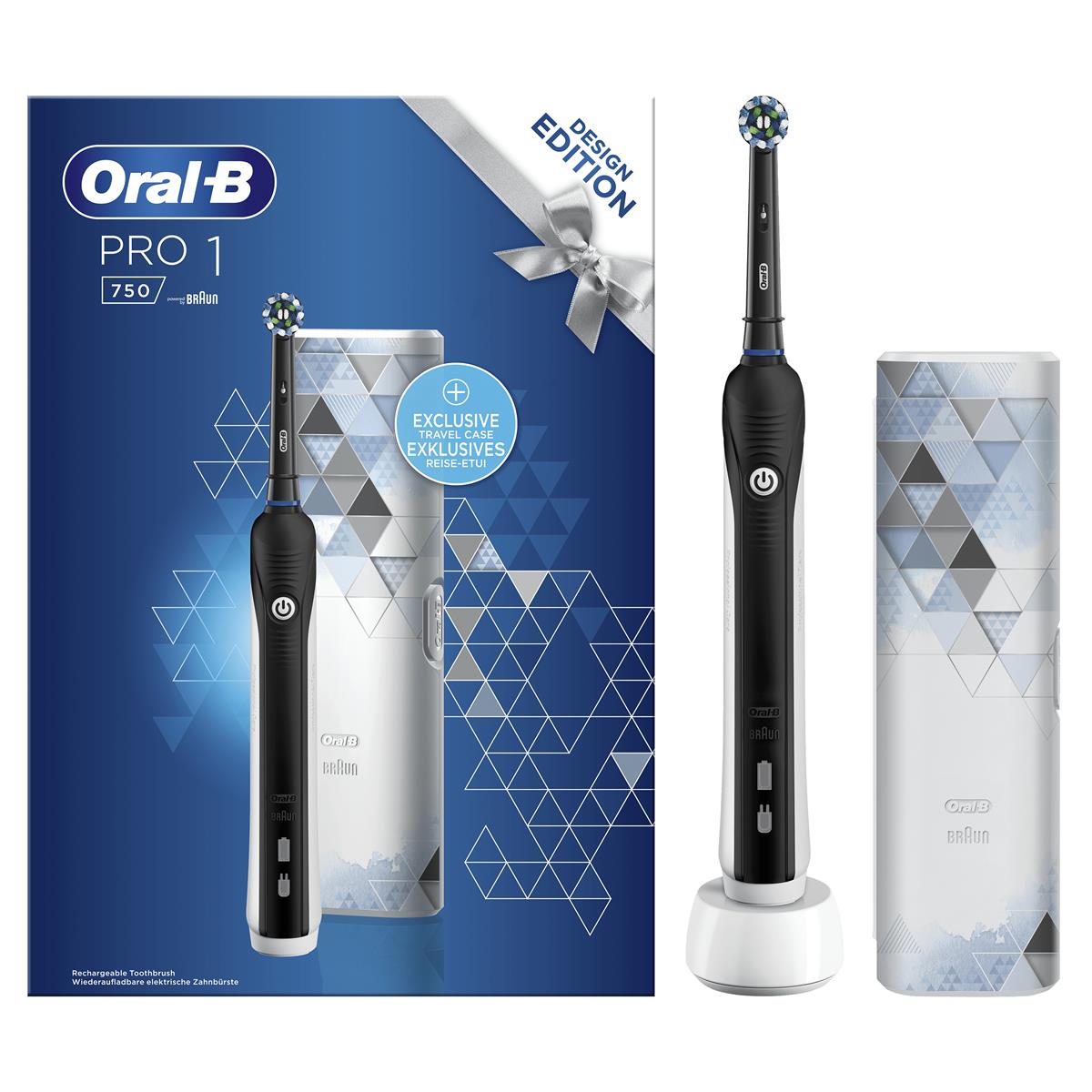 Oral-B PRO 1 - 750 Erwachsener Rotierende-vibrierende Zahnbürste Schwarz, Weiß