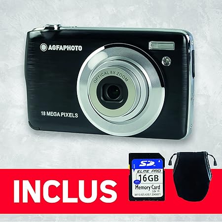 AGFA Photo Realishot DC8200 - Kompaktkamera, 18MP, Full HD Video, 2,7'' LCD-Bildschirm, 8-facher optischer Zoom, Lithium-Batterie und 16GB SD-Karte - Schwarz AGFA Photo Realishot DC8200 - Kompaktkamera, 18MP, Full HD Video, 2,7'' LCD-Bildschirm, 8-facher optischer Zoom, Lithium-Batterie und 16GB SD-Karte - Schwarz