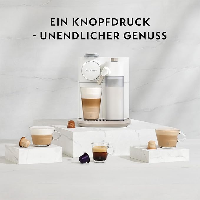Nespresso De'Longhi EN640.B Gran Lattissima Kaffeekapselmaschine mit automatischem Milchsystem,19 Bar Druck,1400W,Schwarz