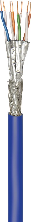 CAT 7A+ Netzwerkkabel, S/FTP (PiMF), blau