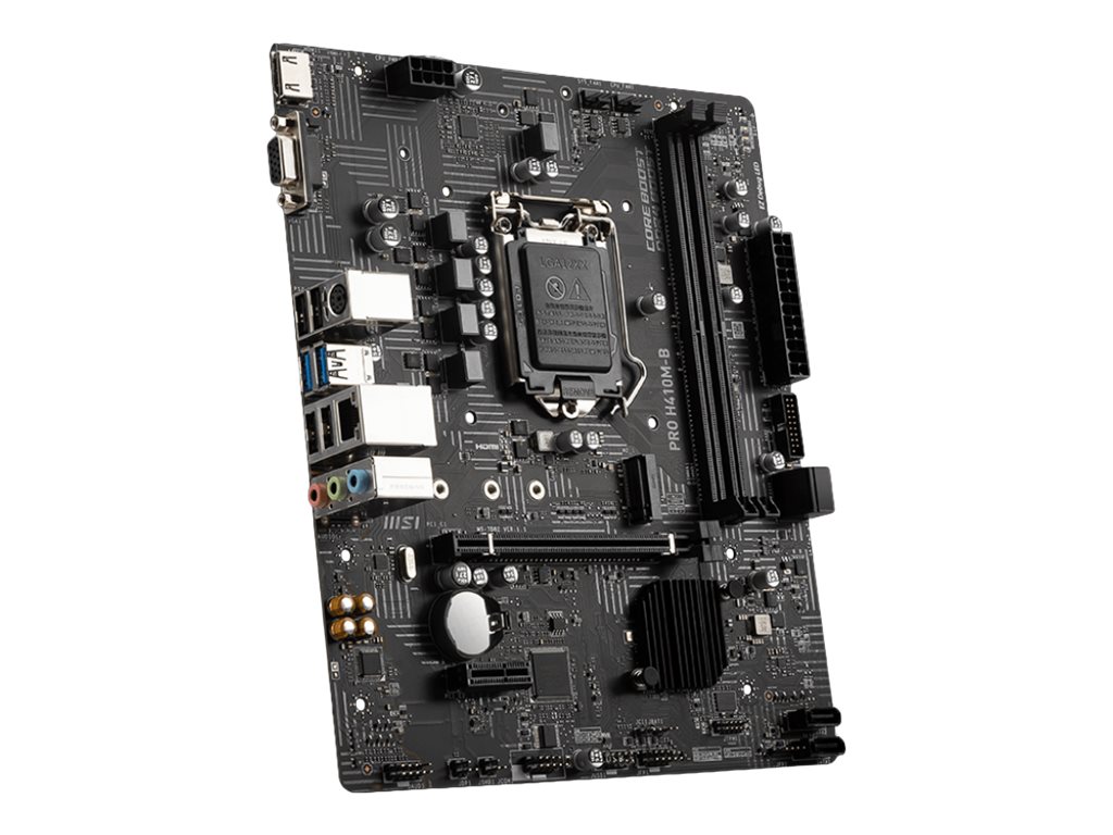 MSI PRO H410M-B - Motherboard - micro ATX - LGA1200-Sockel - H410 Chipsatz - USB 3.2 Gen 1 - Gigabit LAN - Onboard-Grafik (CPU erforderlich)