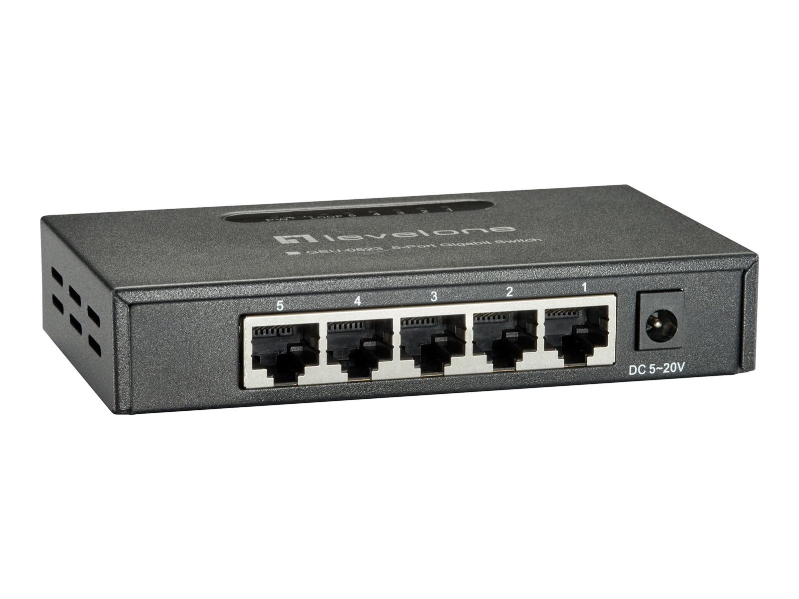 LevelOne GEU-0523 - Switch - unmanaged - 5 x 10/100/1000