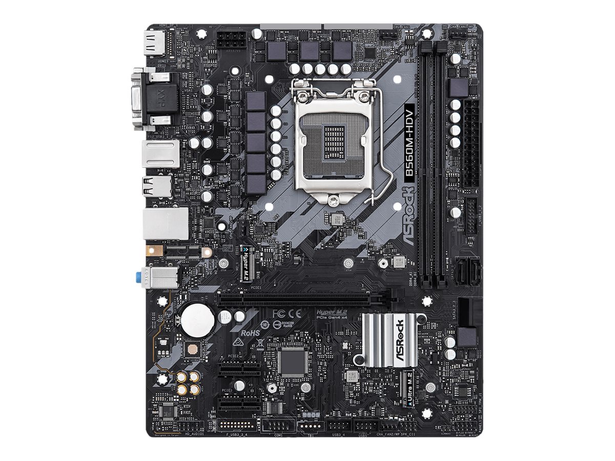 ASRock B560M-HDV R2.0 - Motherboard - micro ATX - LGA1200-Sockel - B560 Chipsatz - USB 3.2 Gen 1 - Gigabit LAN - Onboard-Grafik (CPU erforderlich)