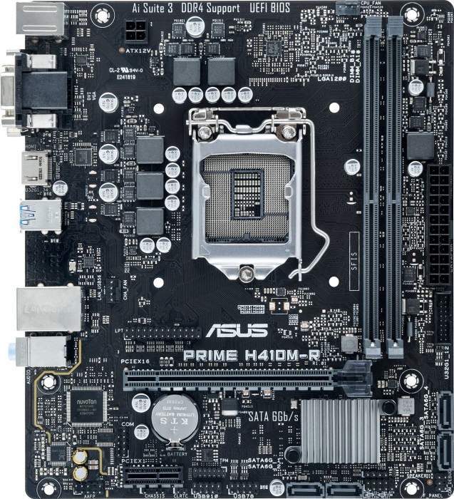 ASUS PRIME H410M-R - Motherboard - micro ATX - LGA1200-Sockel - H410 Chipsatz - USB 3.2 Gen 1 - Gigabit LAN - Onboard-Grafik (CPU erforderlich)