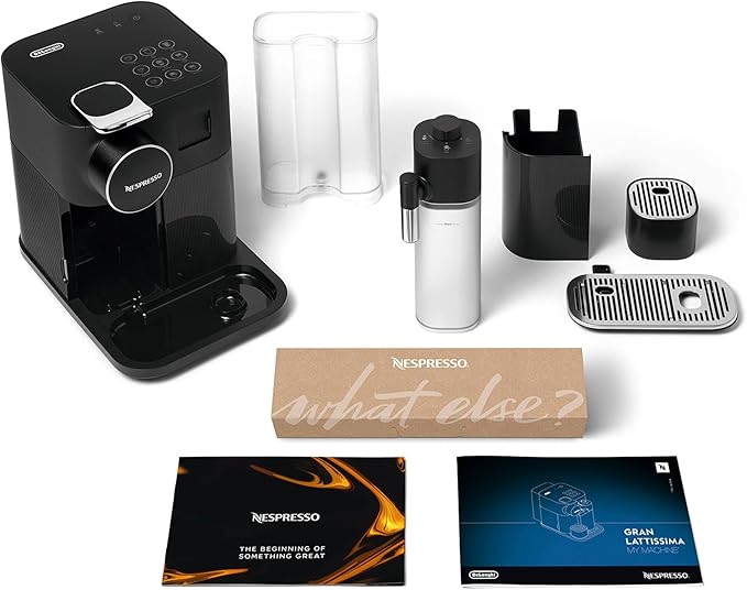 Nespresso De'Longhi EN640.B Gran Lattissima Kaffeekapselmaschine mit automatischem Milchsystem,19 Bar Druck,1400W,Schwarz